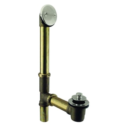 Pull & Drain Bath Waste, 14 Make-Up, 20 Ga. Tubing In Stainless Steel
